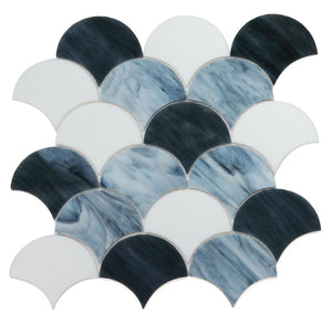 Elysium Tiles Newport Scale Grey 9" x 9.75" Mosaic Tile