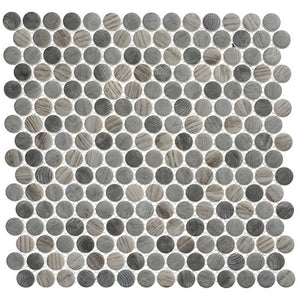 GT Polka Dots Series Umbel Grey 12.125" x 12.125" Mosaic Tile