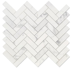 Elysium Tiles Hexagon Snow White Polished 11.25" x 12.5" Mosaic Tile