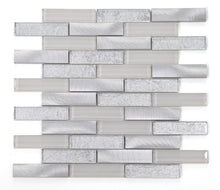 Load image into Gallery viewer, Elysium Tiles Linear Metallic Silver 11.75&quot; x 11.75&quot; Mosaic Tile
