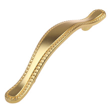 Load image into Gallery viewer, 76mm (3&quot;) Center to Center Satin Gold Beaded Pull Cabinet Hardware Handle
