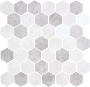 Elysium Tiles Hexagon Zelik XL Helsinki 11.25" x 11.25" Mosaic Tile