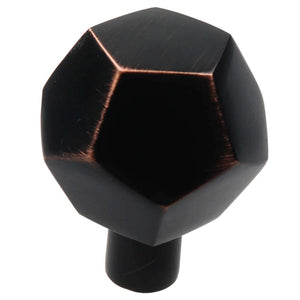 38mm (1.5") Satin Gold Solid Faceted Cabinet Knob