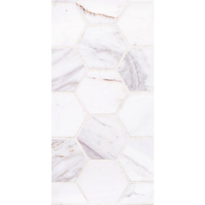 Total Home Distributors Sto-Re Collection Polished Volakas Hexagon 2.5" x 2.5" Mosaic Tile