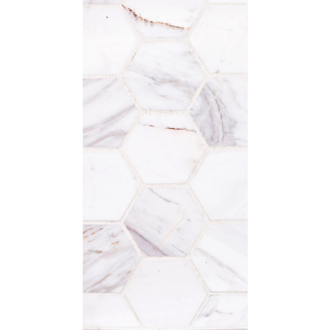 Total Home Distributors Sto-Re Collection Polished Volakas Hexagon 2.5