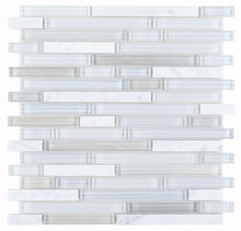 Load image into Gallery viewer, Elysium Tiles Linear Carrara Goose 11.75&quot; x 12&quot; Mosaic Tile
