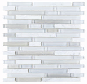 Elysium Tiles Linear Carrara Goose 11.75" x 12" Mosaic Tile