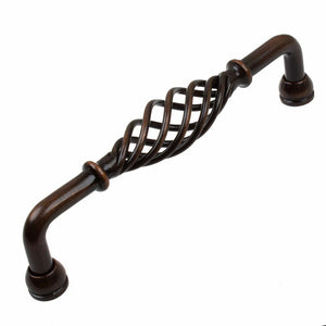 127mm (5") Center to Center Oil Rubbed Bronze Twisted Birdcage Pull Solid Steel Cabinet Wire Handle