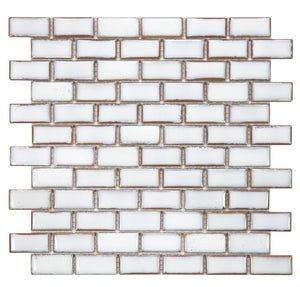 Elysium Tiles Brick Fancy White 11.75" x 11.75" Mosaic Tile