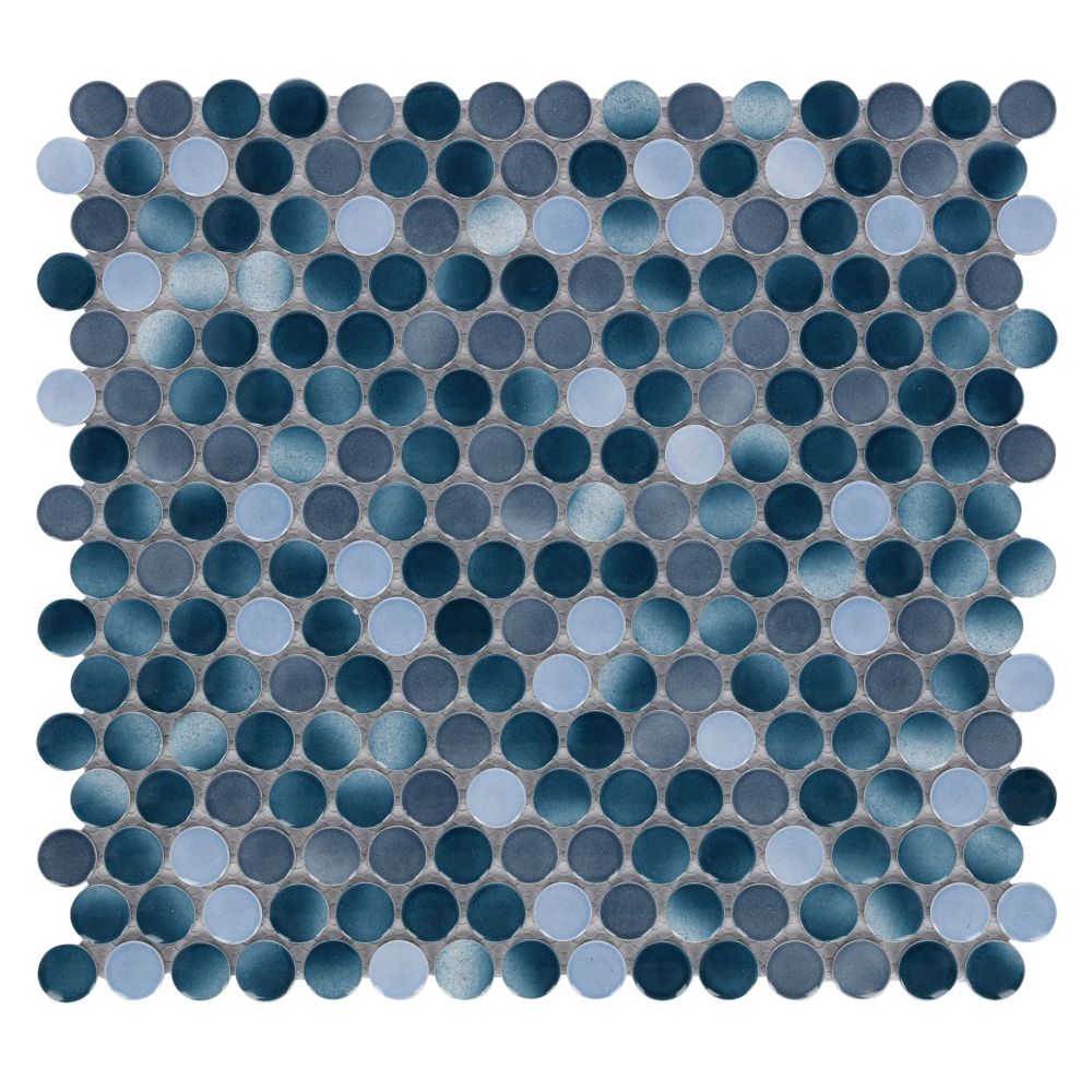 Elysium Tiles Penny Round Gradient Blue 11.5