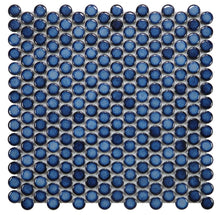 Load image into Gallery viewer, Elysium Tiles Penny Round Blue 11.5&quot; x 11.5&quot; Mosaic Tile
