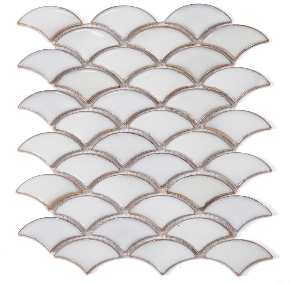 Elysium Tiles Dragon Scale Fancy White 9.75