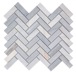 Elysium Tiles Herringbone Italian Blue 11" x 12.5" Mosaic Tile
