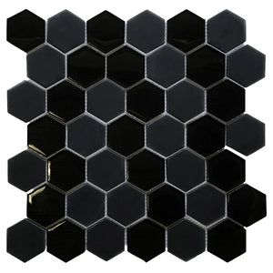 Ottimo Ceramics Omni Black 12" x 12" Mosaic Tile