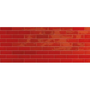 Total Home Distributors Village Collection Volcanic Red 2.5" x 8" Glossy Subway Tile