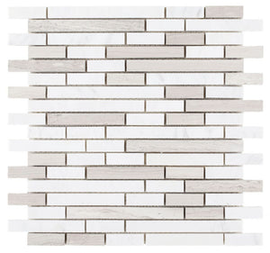 Elysium Tiles Haisa Grey Stack 12" x 12" Mosaic Tile