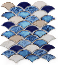 Load image into Gallery viewer, Elysium Tiles Dragon Scale Blue 10&quot; x 12&quot; Mosaic Tile
