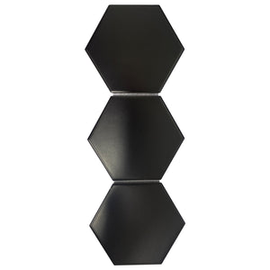 Total Home Distributors Matte Black Hexagon 4" x 4" Mosaic Tile