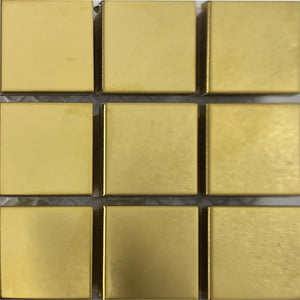 Bellezza Ceramica Stainless Gold 11.82" x 11.82" Mosaic Tile