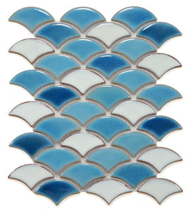 Elysium Tiles Dragon Scale Lake 9.75" x 12" Mosaic Tile