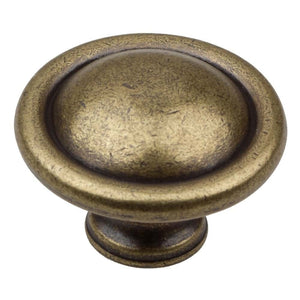 28.5 mm (1.125") Antique Brass Round Ring Cabinet Knob