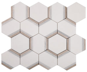 Elysium Tiles Hexagon Royal Sky 12" x 13.75" Mosaic Tile