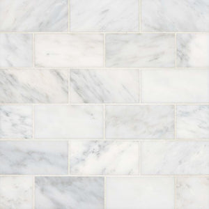 Bedrosians Ferrara Collection Bianco 3" x 6" Marble Tile (4.96 ft² Per Box)