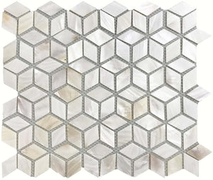 Ottimo Ceramics Shell White Rhombus 10" x 11.2" Mosaic Tile