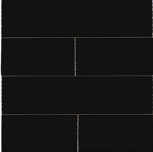 Total Home Distributors Basics Collection Black 3" x 12" Polished Subway Tile