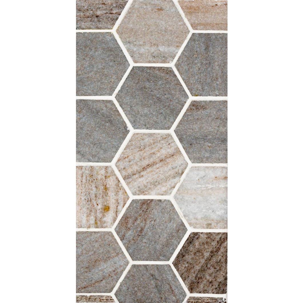 Total Home Distributors Sto-Re Collection Polished Ocean White Hexagon 2.5