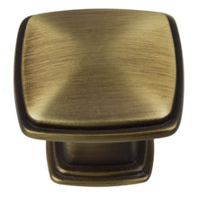 Load image into Gallery viewer, 32mm (1.25&quot;) Antique Brass Square Decorative Cabinet Knob
