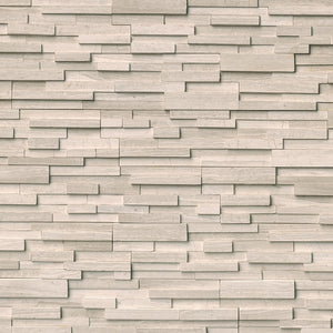 MSI White Oak 3D Honed Marble 6" x 24" Stacked Stone Panel