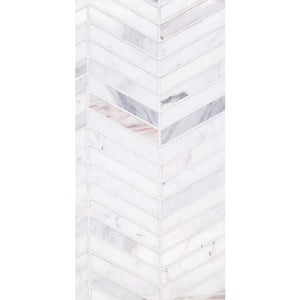 Total Home Distributors Sto-Re Collection Polished Volakas Chevron 5/8" x 3" Mosaic Tile