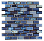 Elysium Tiles Brick Royal Blue 11.75" x 11.75" Mosaic Tile