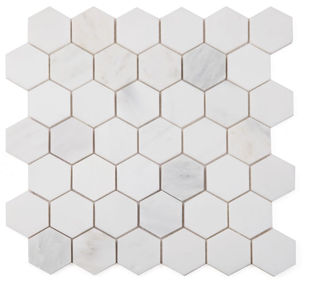 Elysium Tiles Hexagon Snow White Polished 11.75