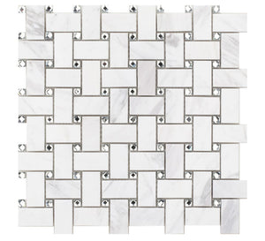 Elysium Tiles Cross White 12" x 12" Mosaic Tile