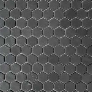 Bellezza Ceramica Natureglass Black Hexagon 11.86" x 11.43" Mosaic Tile