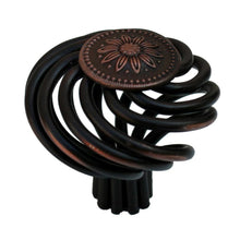 Load image into Gallery viewer, 38mm (1.5&quot;) Classic Twisted Rustic Bronze Flower Birdcage Cabinet Knob
