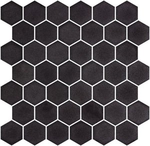 Elysium Tiles Stoneglass XL Black 11.25" x 11.25" Mosaic Tile