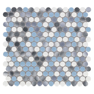 Elysium Tiles Penny Round Sky 11.5" x 12.25" Mosaic Tile