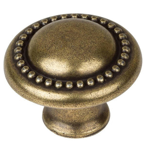 32mm (1.25") Brass Gold Transitional Round Beaded Cabinet Knob
