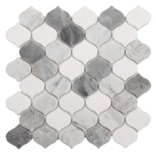 Load image into Gallery viewer, Elysium Tiles Water Drop Silver Grey 10.75&quot; x 11&quot; Mosaic Tile
