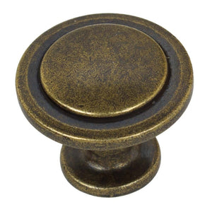 32mm (1.25") Antique Brass Classic Round Ring Cabinet Knobs