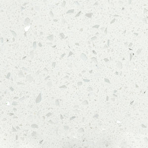 Qortstone Assorted Series White Glitter 126" x 63" Quartz Slab
