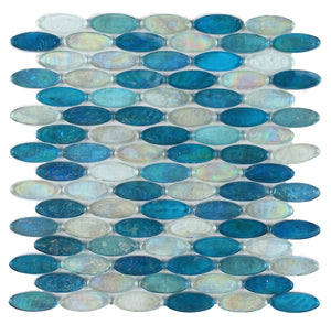 Elysium Tiles Malibu Ocean Pebble 11" x 11.5" Mosaic Tile