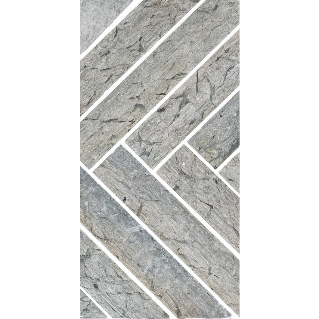Total Home Distributors Sto-Re Collection Polished Wooden Blue Herringbone 1.5