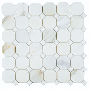 Elysium Tiles Octagon Calacatta Gold 11.75" x 11.75" Mosaic Tile