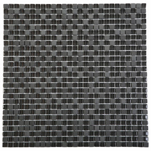Ottimo Ceramics Apex Dark Grey Glass 12" x 12" Mosaic Tile