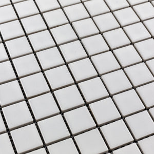 Total Home Distributors Porcelain Glazed Mosaics Collection Matte White Square 12" x 12" Mosaic Tile