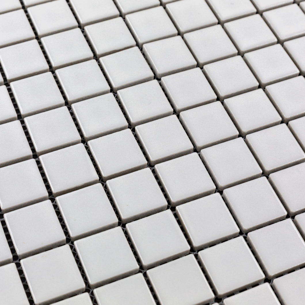 Total Home Distributors Porcelain Glazed Mosaics Collection Matte White Square 12